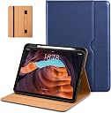DTTO for iPad (A16) 11th Generation Case 11 Inch 2025, iPad 10th Generation Case 10.9 Inch 2022, Premium Leather Business Folio Stand Cover with Pencil Holder - Auto Wake/Sleep, Navy Blue
