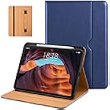DTTO for iPad (A16) 11th Generation Case 11 Inch 2025, iPad 10th Generation Case 10.9 Inch 2022, Premium Leather Business Folio Stand Cover with Pencil Holder - Auto Wake/Sleep, Navy Blue