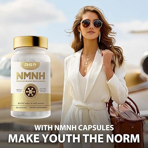 Miniatura 8 de RGD Suplemento NMNH de 1000 mg 120 cápsulas, alternativa de suplemento NMNH, Boost NAD+ con resveratrol liposomal y mononucleótido de nicotinamida