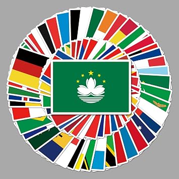105PCS Stickers for National Flag,World Flag Stickers,Teens Boys and Girls Sticker Pack Vinyl Skateboard Guitar Door Laptop Luggage Car Bike Water bottle Birthday Party Supplies Stickers