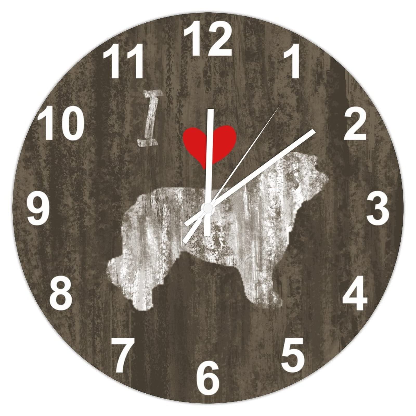 Horloge murale Catalan Sheepdog bois rétro 38,1 cm pour salle à manger