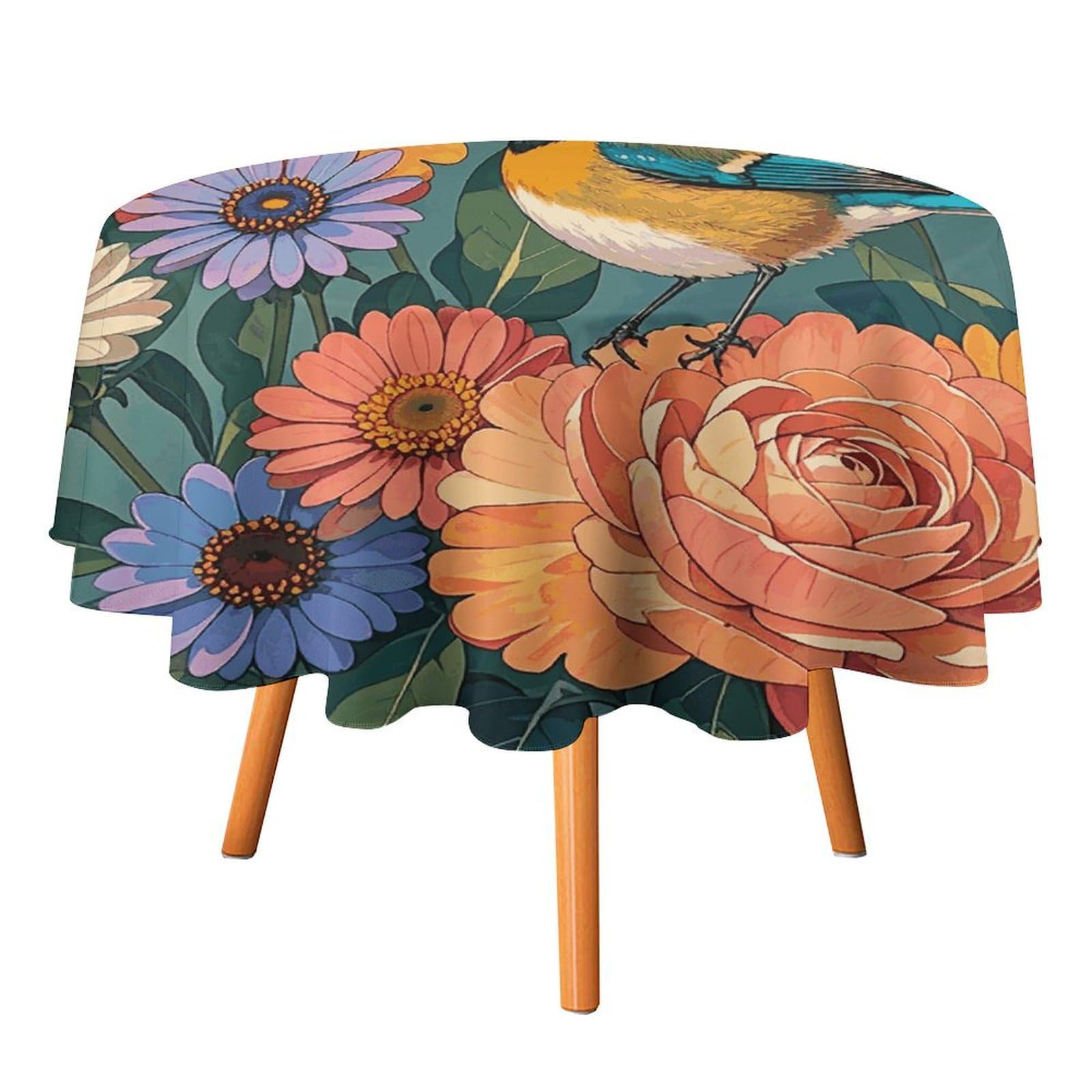 Nappe ronde en polyester idéale pour fête de terrasse et repas d'Halloween en plein air