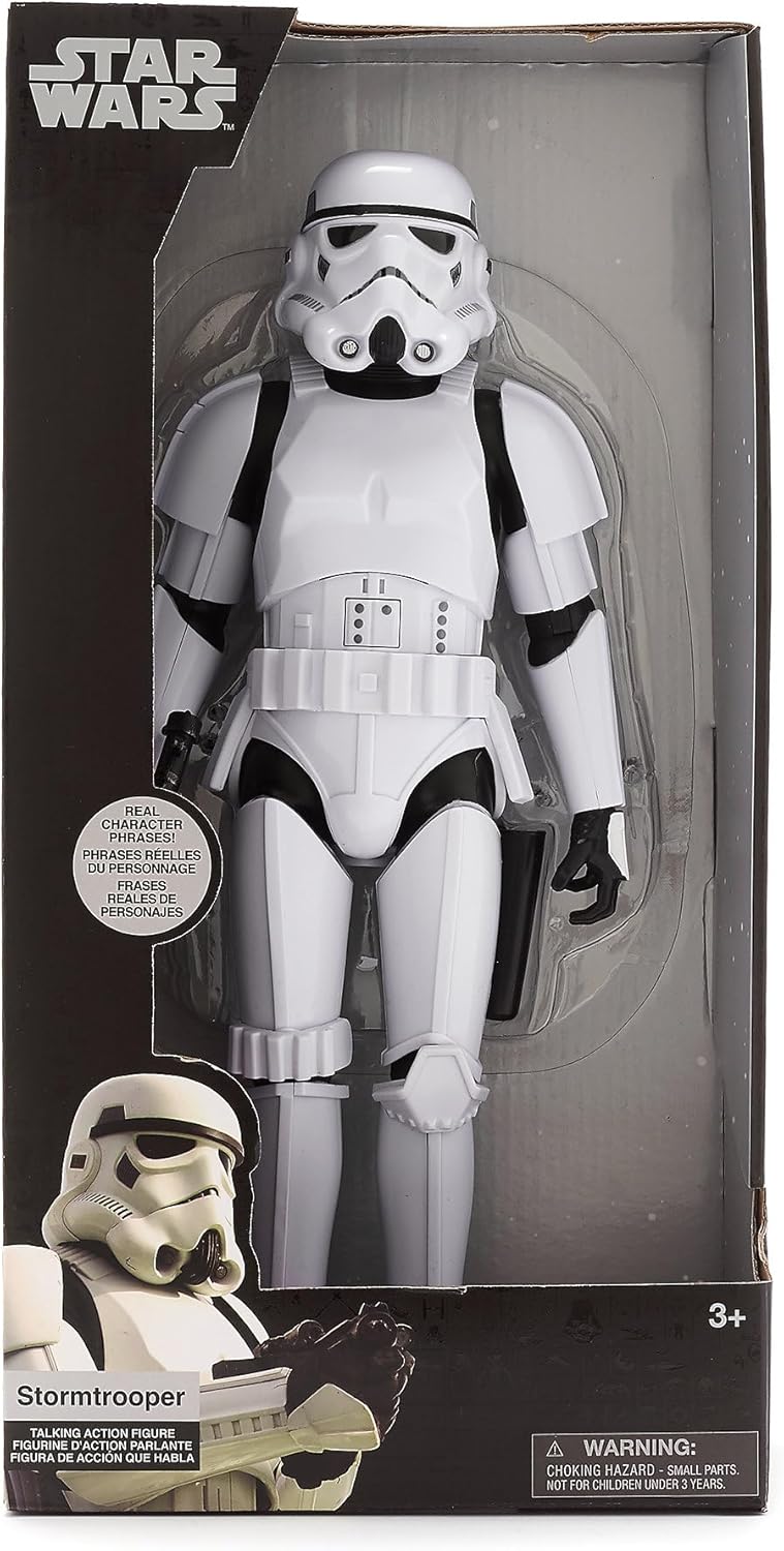 Disney Store Official Stormtrooper Talking Action Figure - 13 Inch Interactive Star Wars Toy with Light Up Blaster - Articulated Kid Toy with Light & Sound Effects