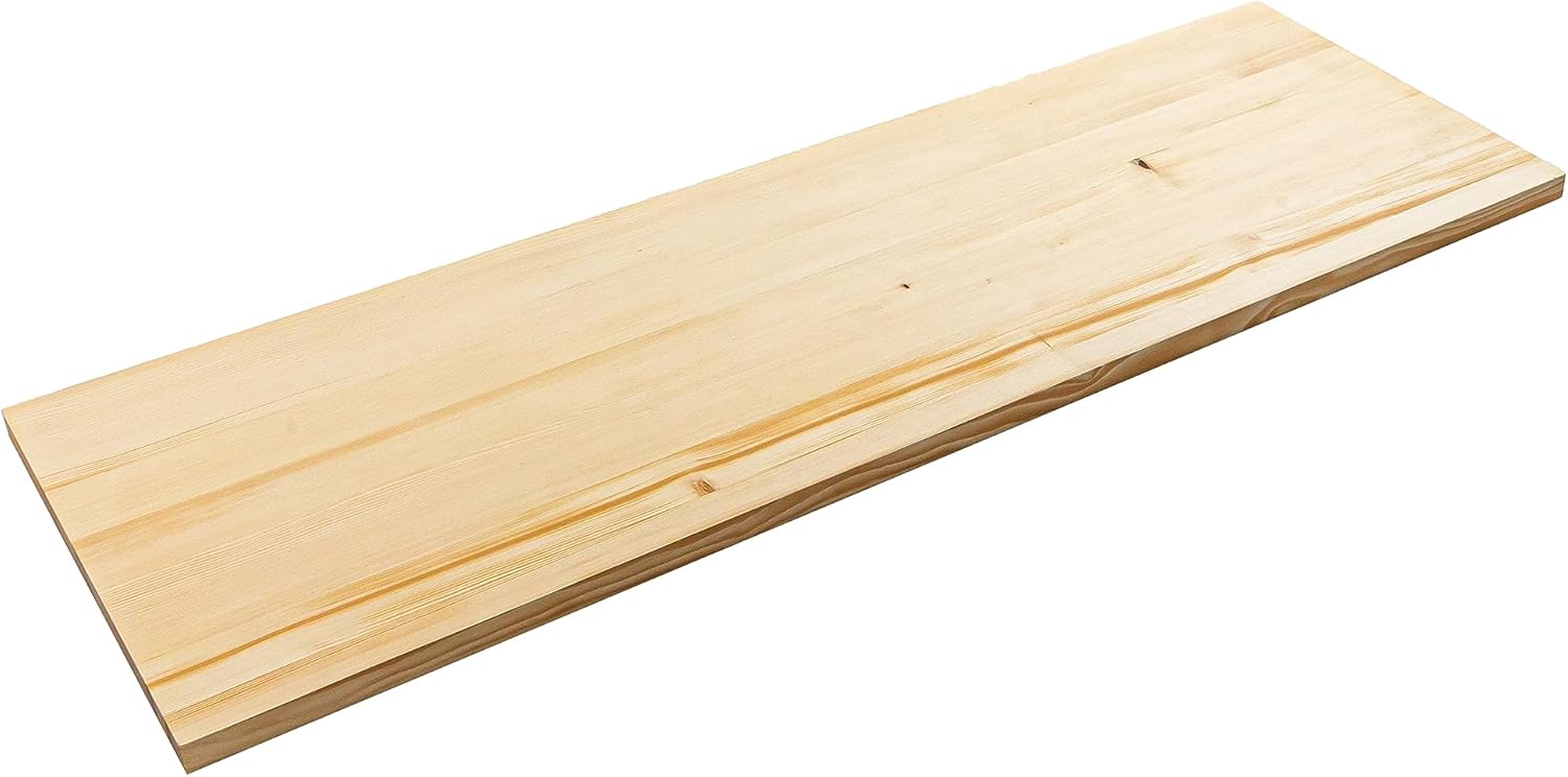 domli Solid Pine Wood Tabletop 1500mm x 500mm x 32mm Modern Oiled Brushed Textured Wooden