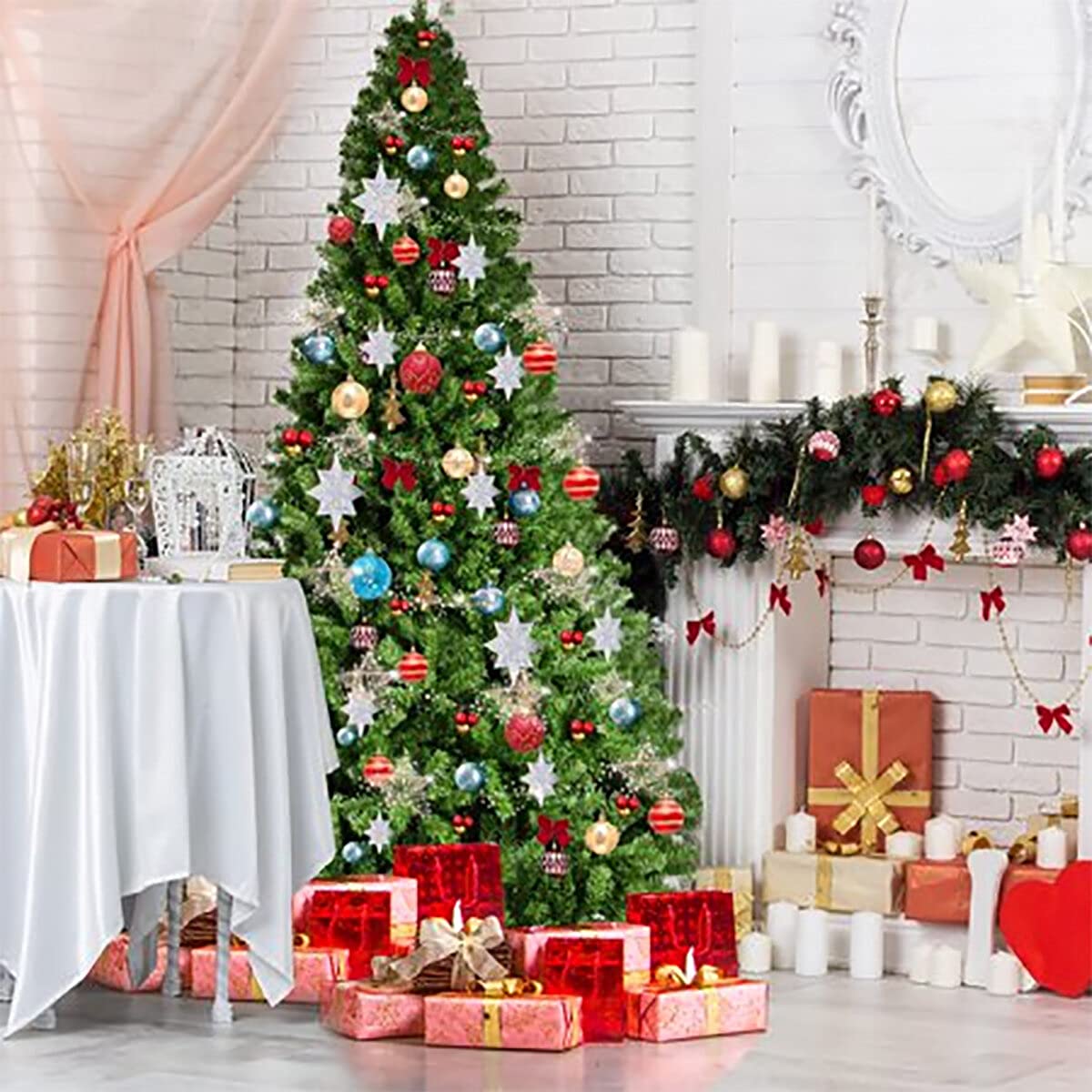 Encryption - Mini albero di Natale artificiale, decorazione natalizia 2020, decorazione per la casa, 1,5 m