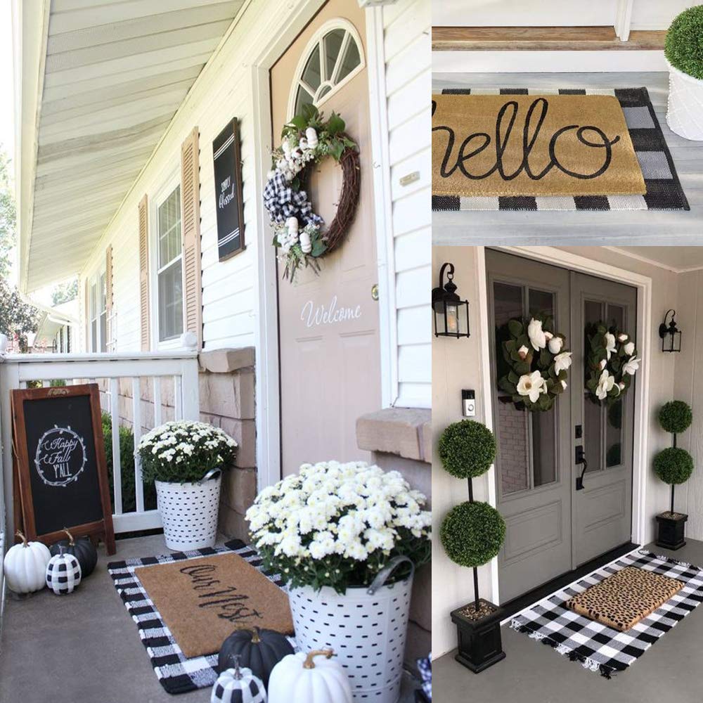 Buy Buffalo Check Outdoor Rug(35.4"x23.6"), LIFEI Farmhouse Doormat