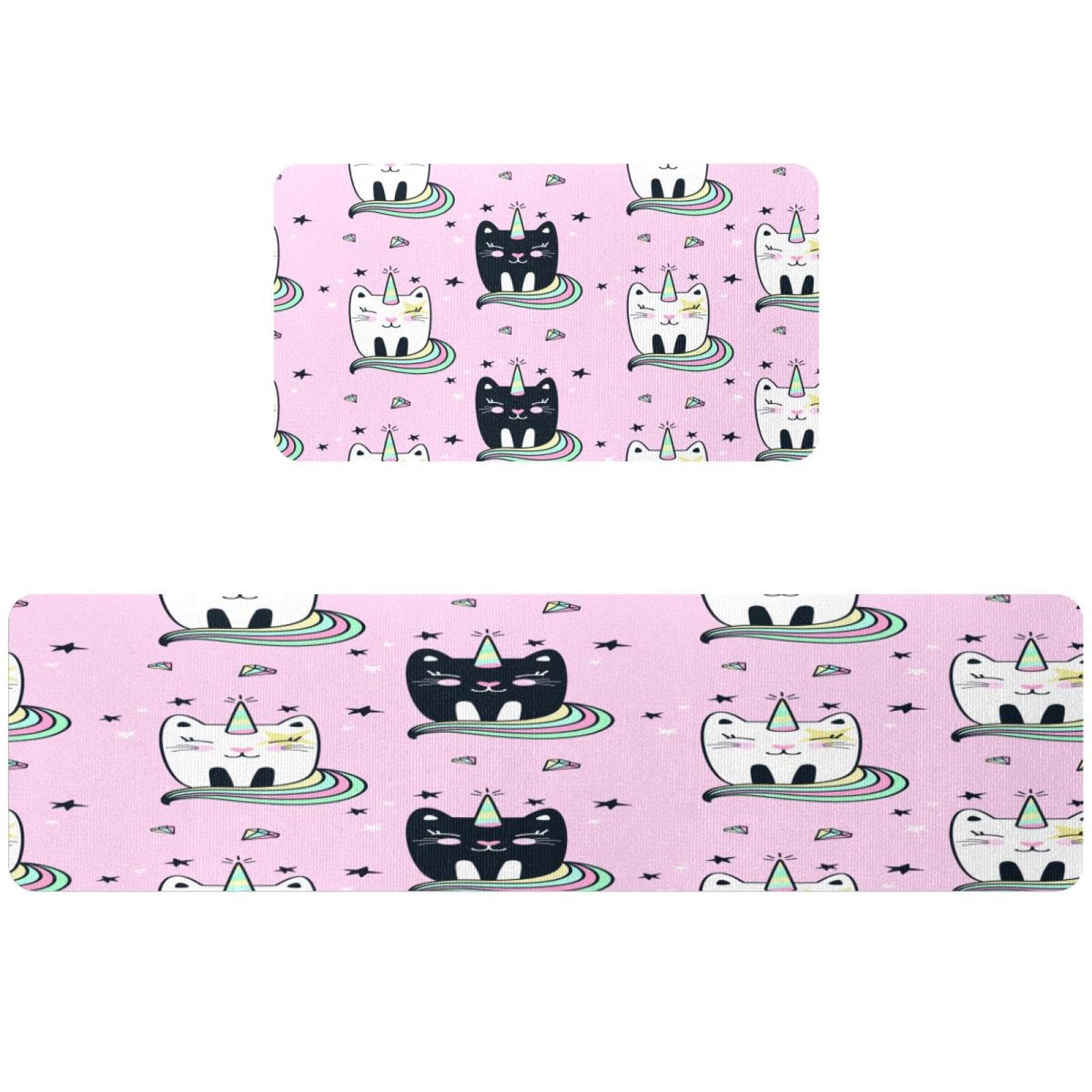 Alfombrillas de cocina de diseño animado, juego de 2 piezas absorbentes para pasillo