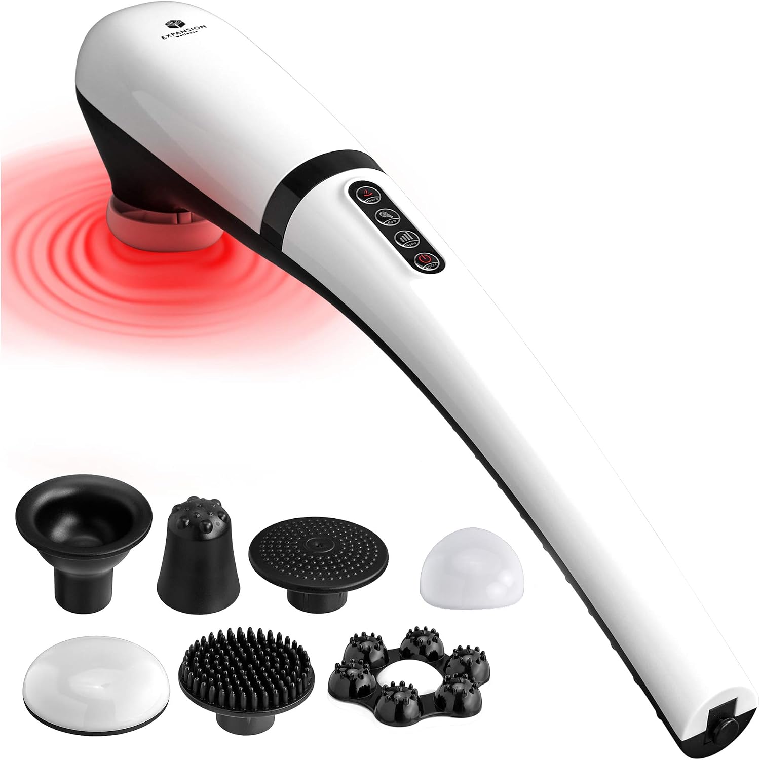 Amazon Com Handheld Back Massager 2600 Mah With Heat For Muscles Back Foot Neck Shoulder Leg Calf Pain Relief Cordless Electric Percussion Full Body Massager 6 Speeds Health Household