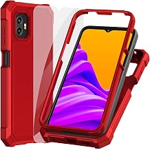 حافظة Ailiber لهاتف Samsung XCover 7 Pro، حافظة Galaxy XCover7 Pro مع واقي شاشة، واقي مصد TPU مزدوج الطبقة، سيليكون قوي مقاوم للخدش، غطاء مقاوم للصدمات - أحمر