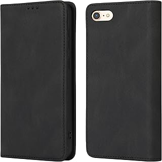 Funda para iPhone SE 3/2 (Modelo 2022/2020), iPhone 8/7, Funda Tipo Cartera con Soporte para Tarjetas, Carcasa(con Cuero PU Cierre Magnético Kickstand) Tipo Libro Flip Case, Negro