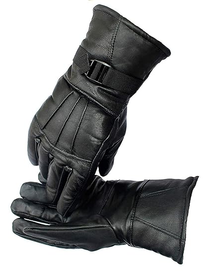 DEXO Leather Warm Gloves || Snow & Wind Proof Formal and Casual Winter Gloves for Men And Boy Adult Protective Cycling, Bike Motorcycle Gloves (Black) Pack of 1