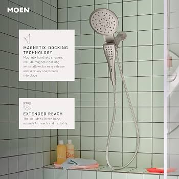 Moen 220C2EPSRN Verso Showerhead Combo, Magnetix, Brushed Nickel