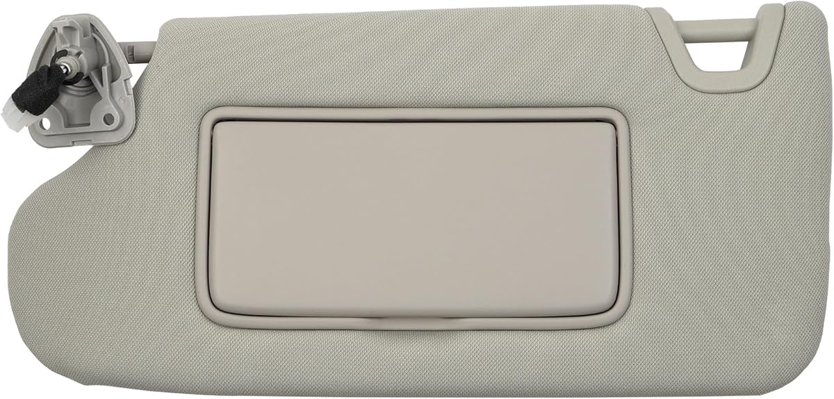 Dasbecan Gray Left Driver Side Sun Visor Compatible with Nissan Altima 2013 2014 2015 2016 2017 2018 with Mirror and Vanity Light Without Sunroof Replaces# 96401-3TA2A
