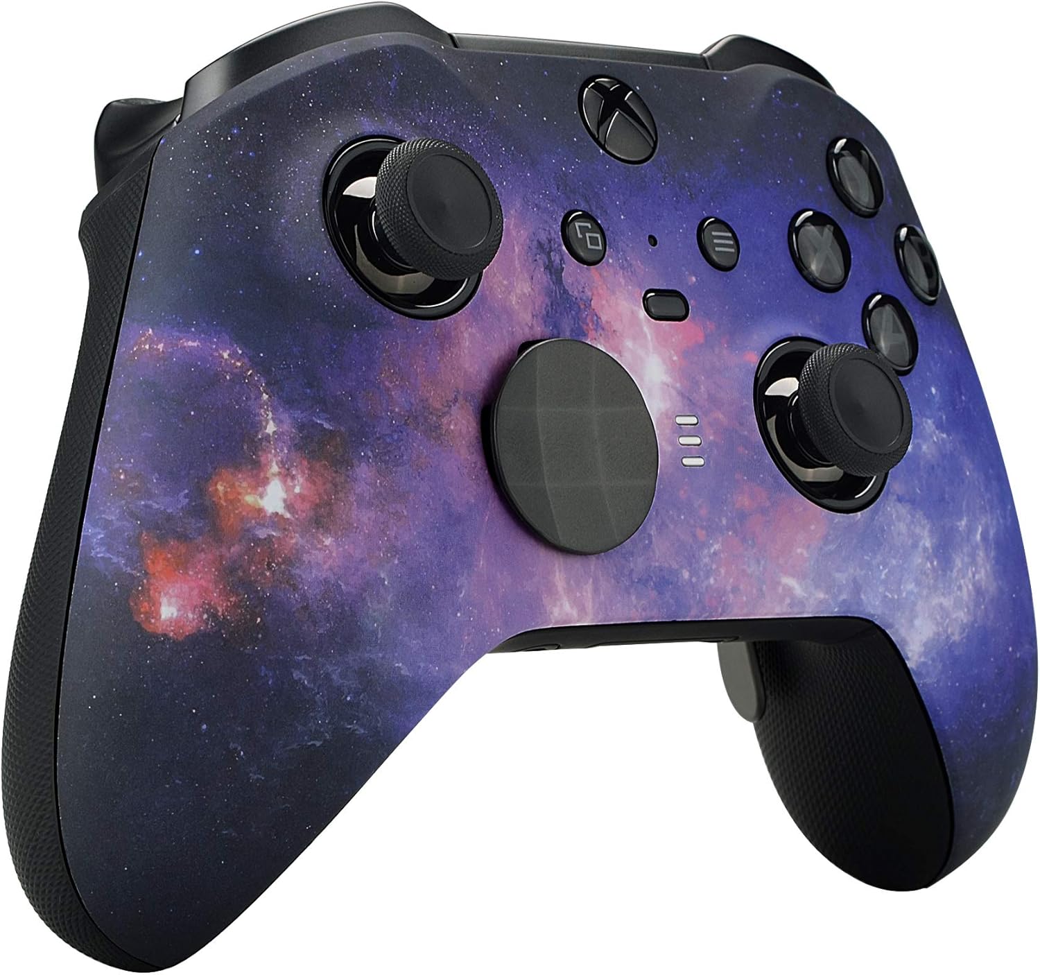 eXtremeRate Nebula Galaxy Patterned Faceplate Shell + Textured Black Bottom Shell for Xbox Elite Series 2, Elite Series 2 Core Controller - Wood Grain