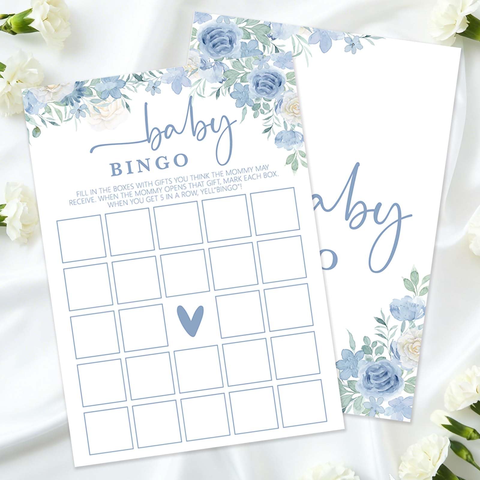 Bingo Baby in Bloom pour baby shower printanière fleurie