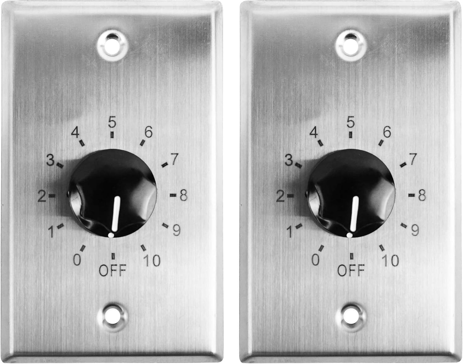 Rockville VOL70100 100-Watt 70V Stainless Wall Volume Control Zone Controller, Decora-Style, for Commercial Audio in Restaurants and Offices, 2-Piece