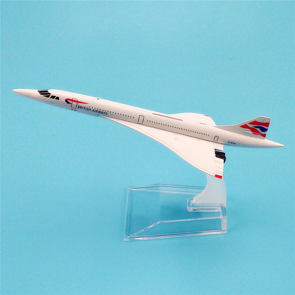 GUOLIAN Diecast Airplane 1:400 16cm Concorde British Airways Metal Airplane Model Plane Toy Plane Model Home Decoration Office Decoration Gift
