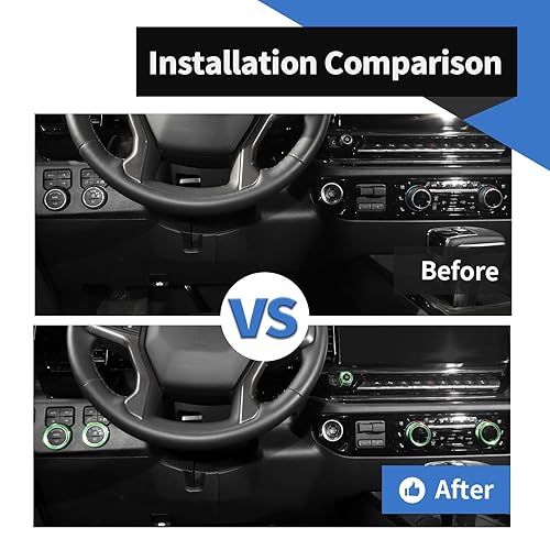 Miniatura 5 de Voodonala Cubierta de anillo para interruptor de consola central Chevy Silverado 2022+, cubierta interior del botón del interruptor del tablero