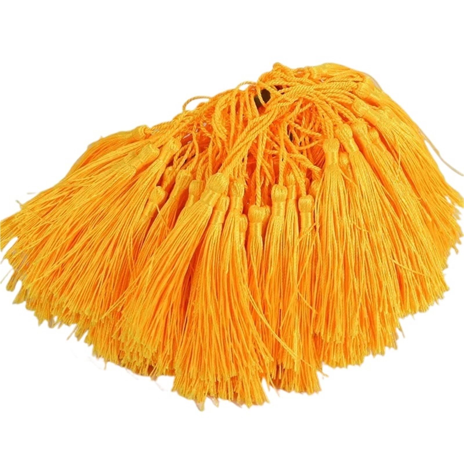 Mini Tassels 200Pcs 13cm Tassels Bookmark Tassels Silky Handmade Soft Craft Mini Tassels for Bookmarks Trim Fringe DIY Crafts Jewelry Making for Crafts(13A golden)