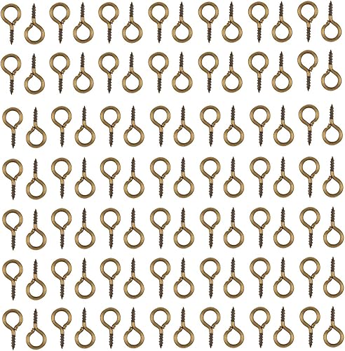 Miniatura 5 de 100 ganchos pequeños de tornillo para manualidades, 0.236 x 0.512 in (plata oscura) Plateado oscuro,Bronce antiguo,Dorado,Plata