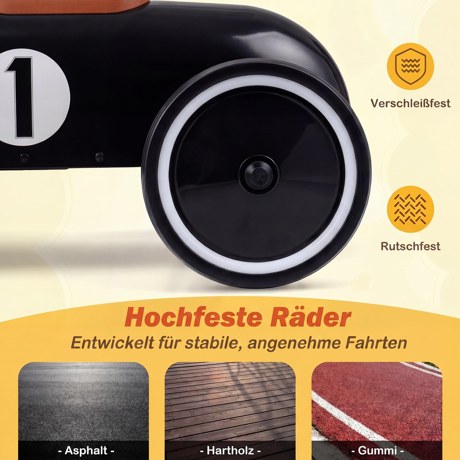 COSTWAY Rutschauto aus Metall für Kinder ab 1 Jahr (Schwarz) | tragbares rutschfahrzeug mit Lenkbegrenzung, bequemem Sitz, rutschfesten Rädern, Indoor/Outdoor Kinderfahrzeug Jungen/Mädchen