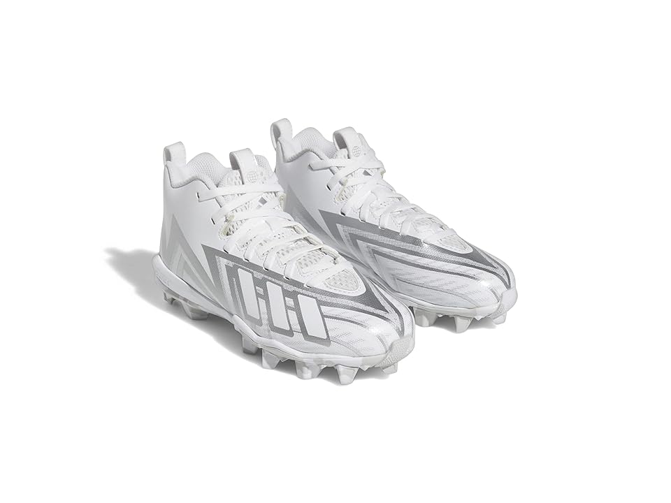 adidas Kids Freak Spark 23 Football Cleats (Toddler/Little Kid/Big Kid) (White/White/Silver Metallic) Kid's Shoes INTERNATIONAL SHIPPING