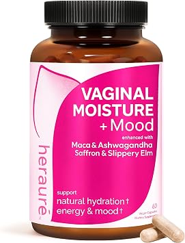 Vaginal Moisture & Libido Booster for Women - Stress Relief, Hormone Balance, Desire & Mood - Ashwagandha, Sea Moss, Maca Root, Saffron, Slippery Elm, Ginseng, Shatavari, Damiana, 60CT