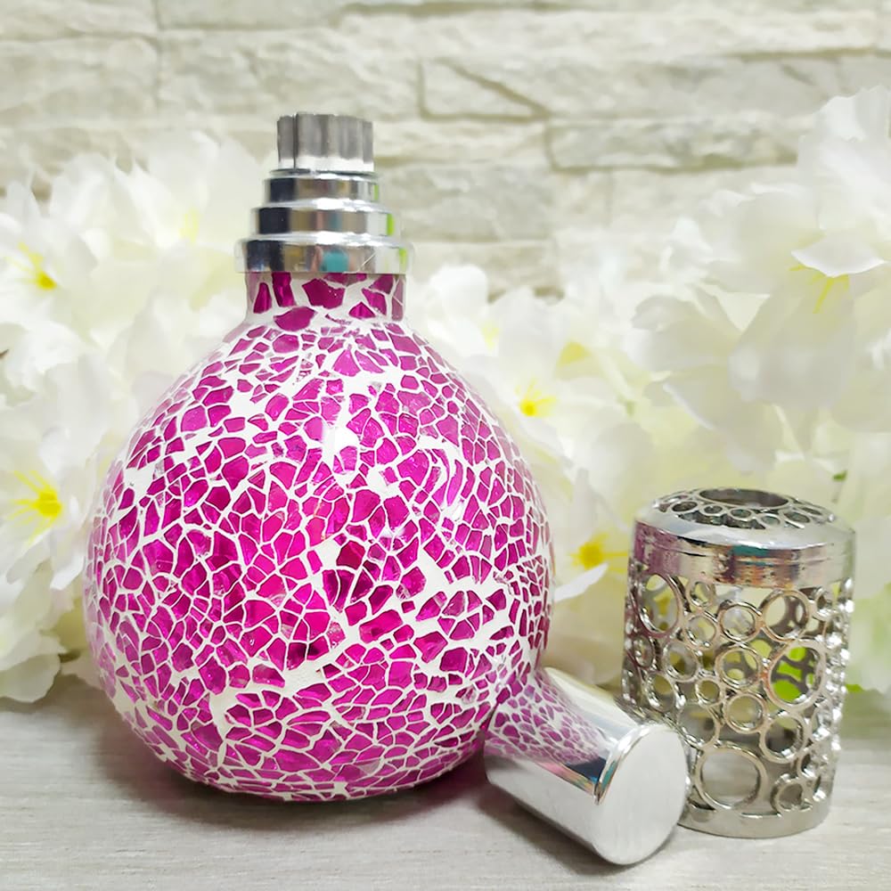 Pack Ahorro Lámpara Catalítica Mosaico Fucsia + Fragancia Aroma Lavender 200ml. Elimina Malos olores e impurezas, perfuma y Limpia.