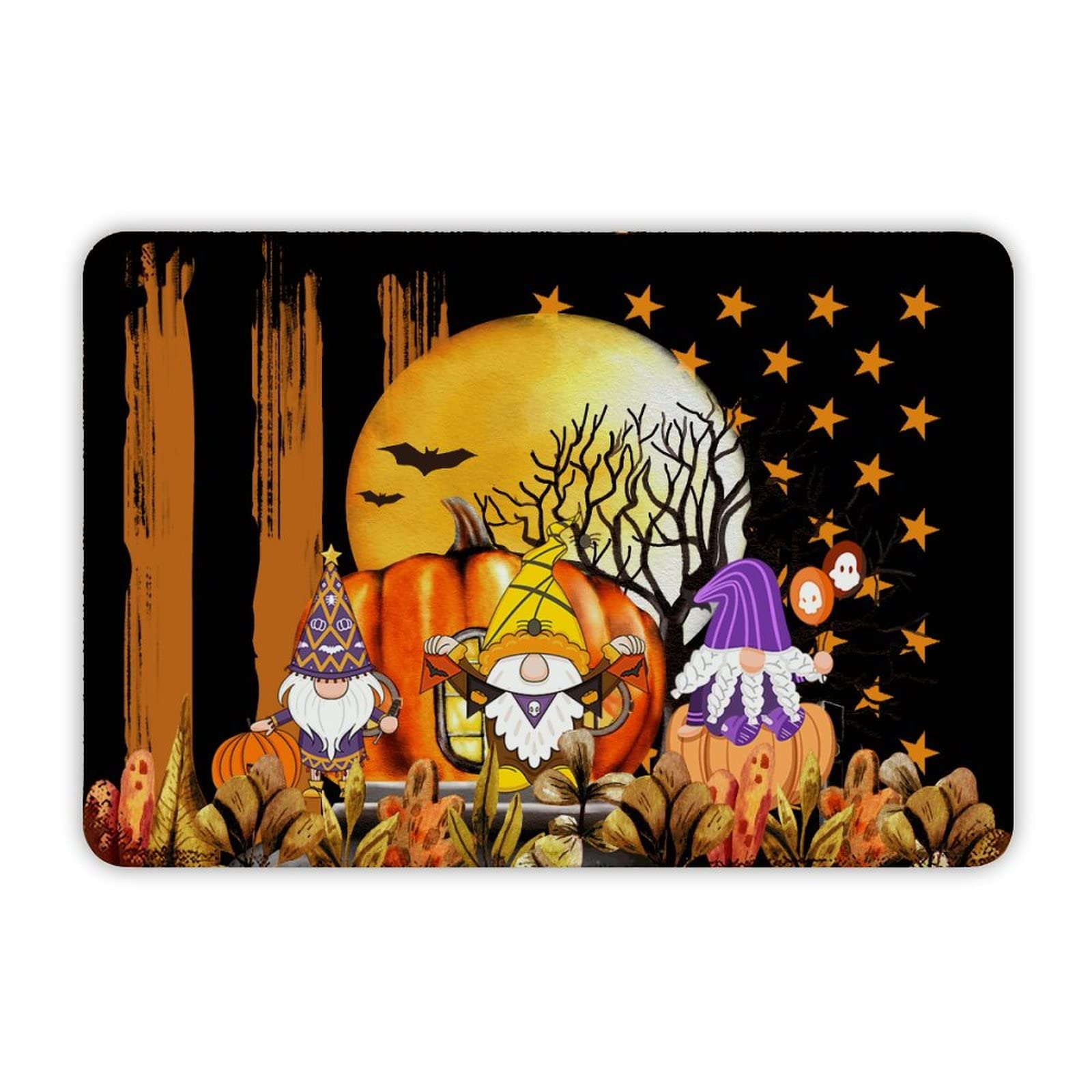 ENEDNATE Farmhouse Rustic Aluminum Sign American Flag Pumpkin Gnome Halloween Full Moon Metal Sign Retro Aluminum Tin Sign for Kitchen Bedroom Living Room Wall Art Door Hanger Home Decor Sign 8"x12"