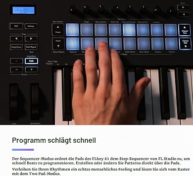 Novation FLkey 61 MIDI Controller Keyboard - Seamless integration into FL Studio with chord and scale modes. All the software you need for music production