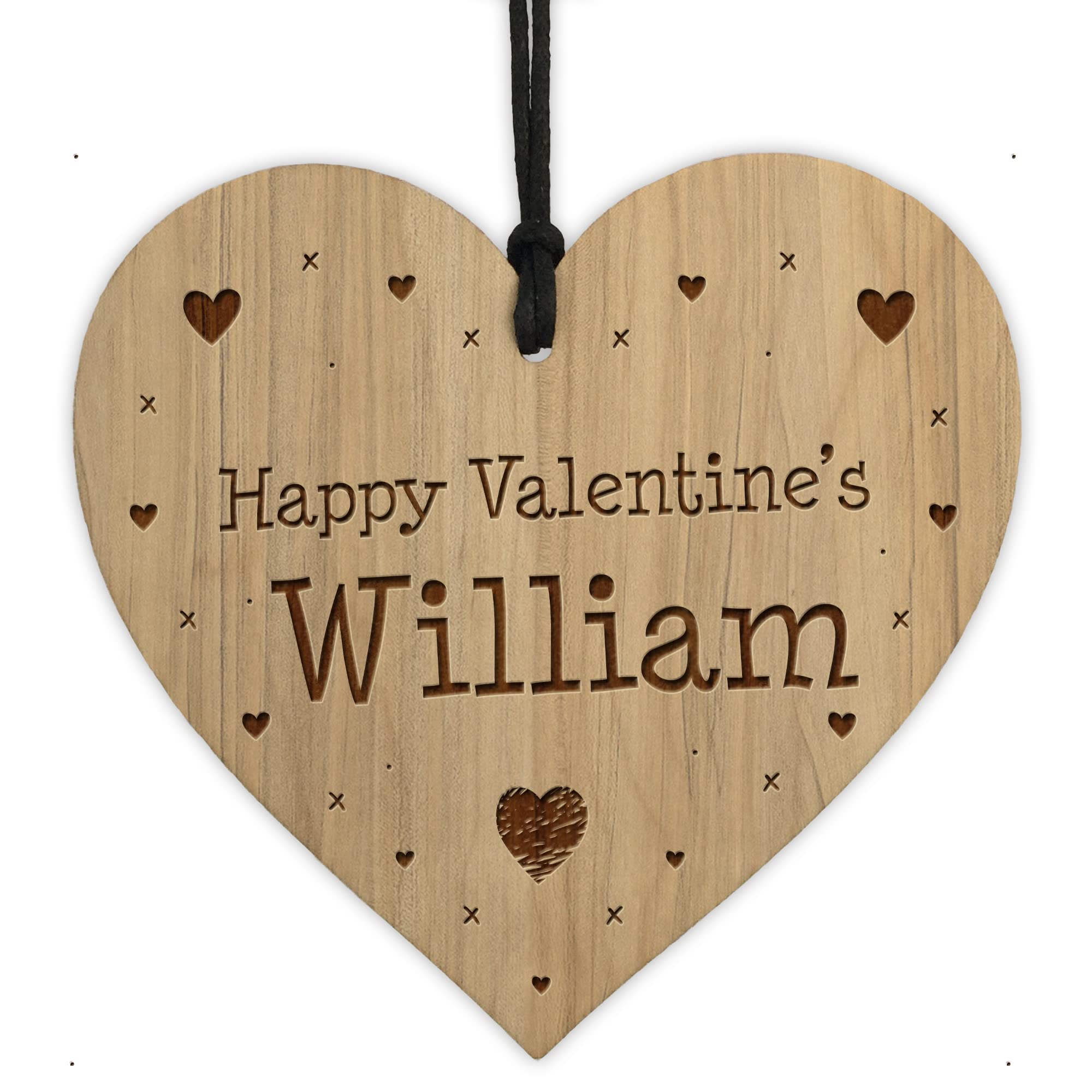 Red Ocean Personalised Valentines Gift For Him Her Engraved Wood Heart Boyfriend Girlfriend Gifts Husband Wife Gifts