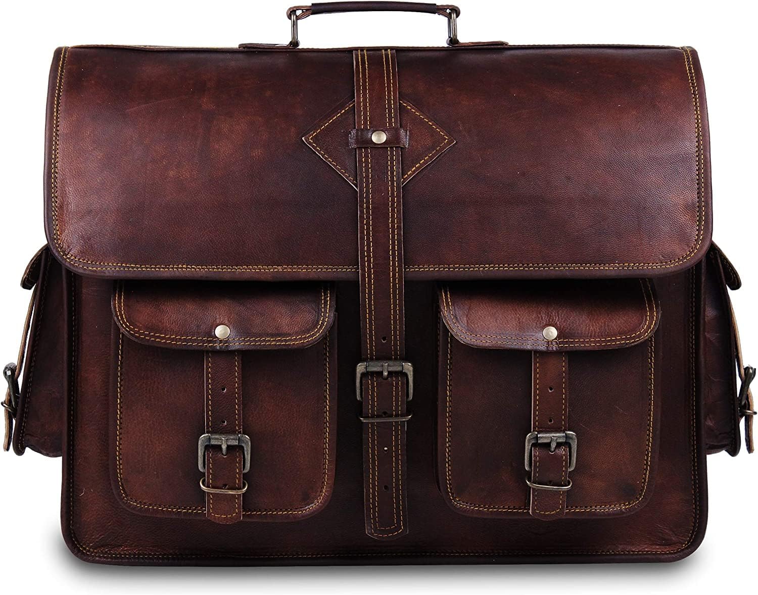Genuine Leather Messenger Bag Vintage Handmade Rustic Briefcase Laptop Bag for Men & Women
