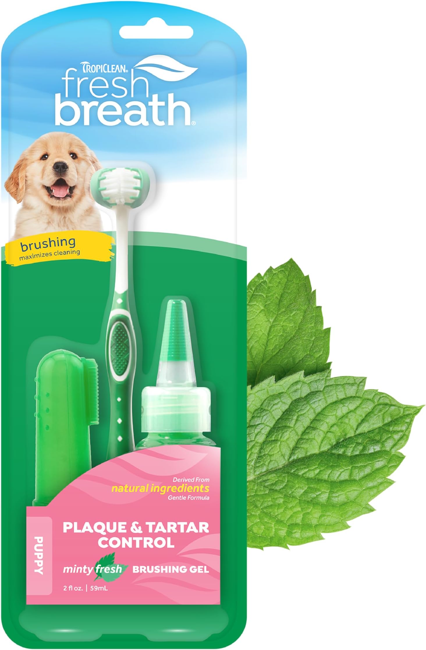 TropiClean Fresh Breath Puppy Teeth Cleaning Oral Care Kit Breath Freshener Dental Care