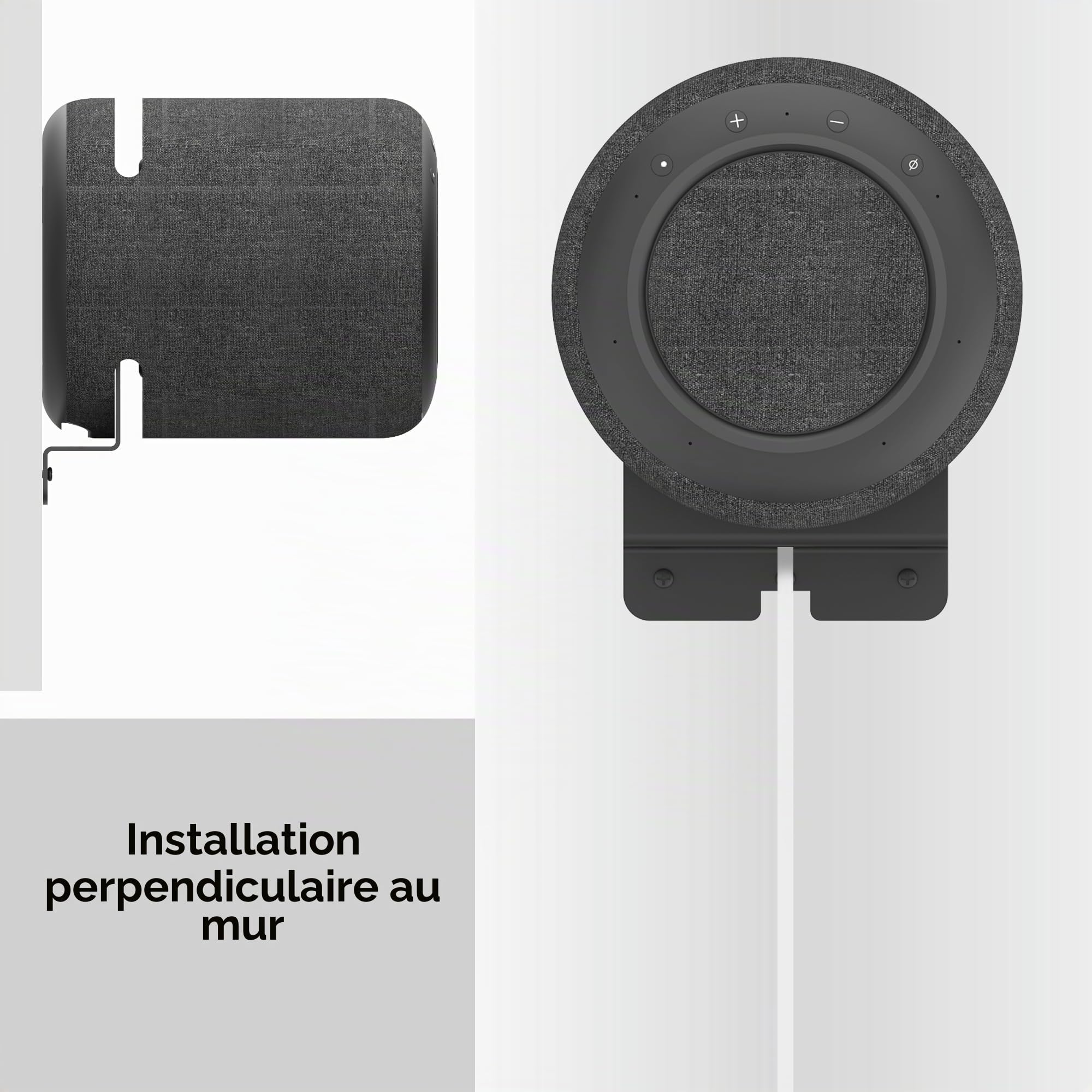 Support mural compatible avec Echo Studio et toutes les enceintes de taille appropriée tels que Sonos Era 100 et TREBLAB HD-360
