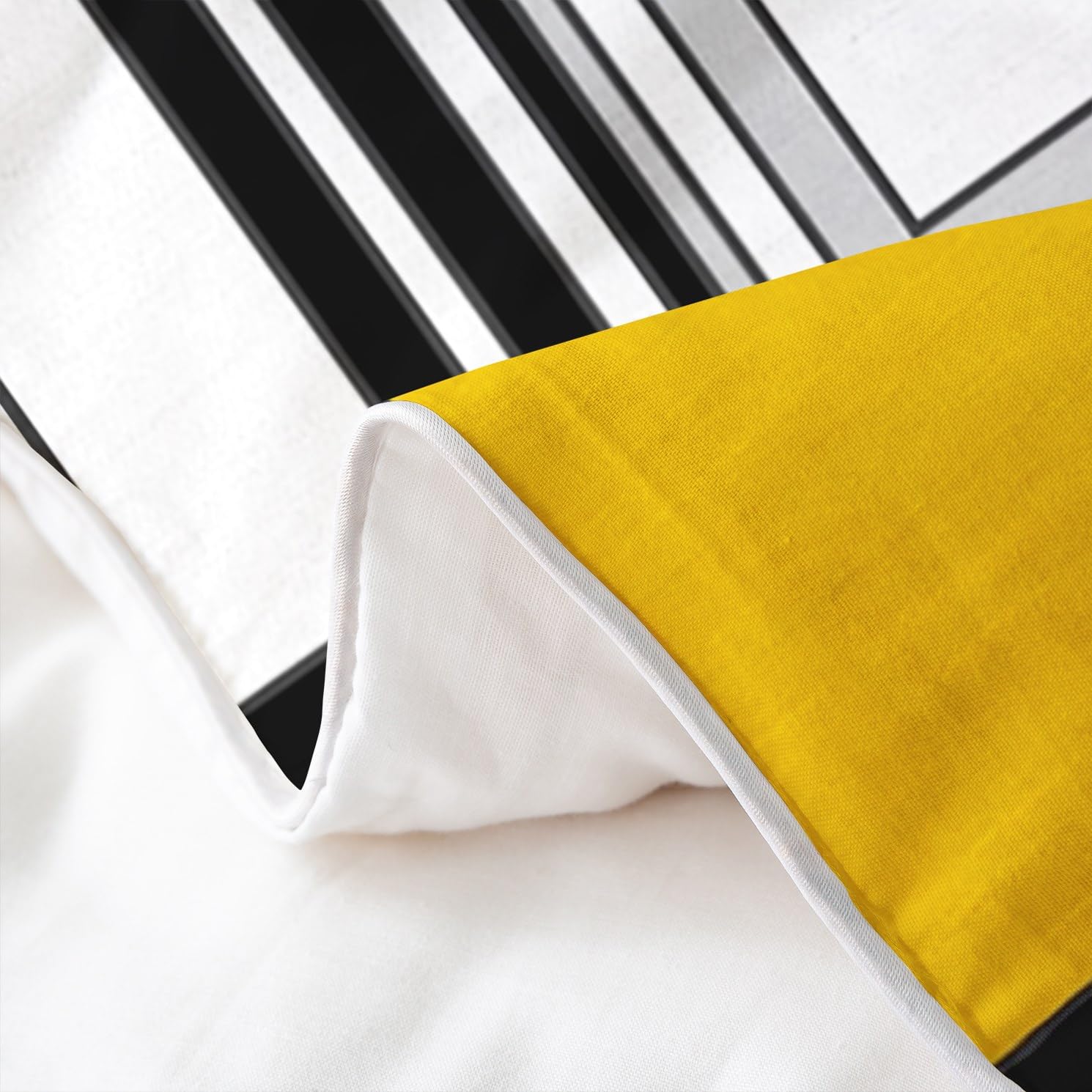 Juego de ropa de cama geométrica de color amarillo, gris y marrón, funda de edredón geométrica individual para niños y niñas, funda de edredón moderna abstracta, 100% algodón, transpirable, cuadrada,