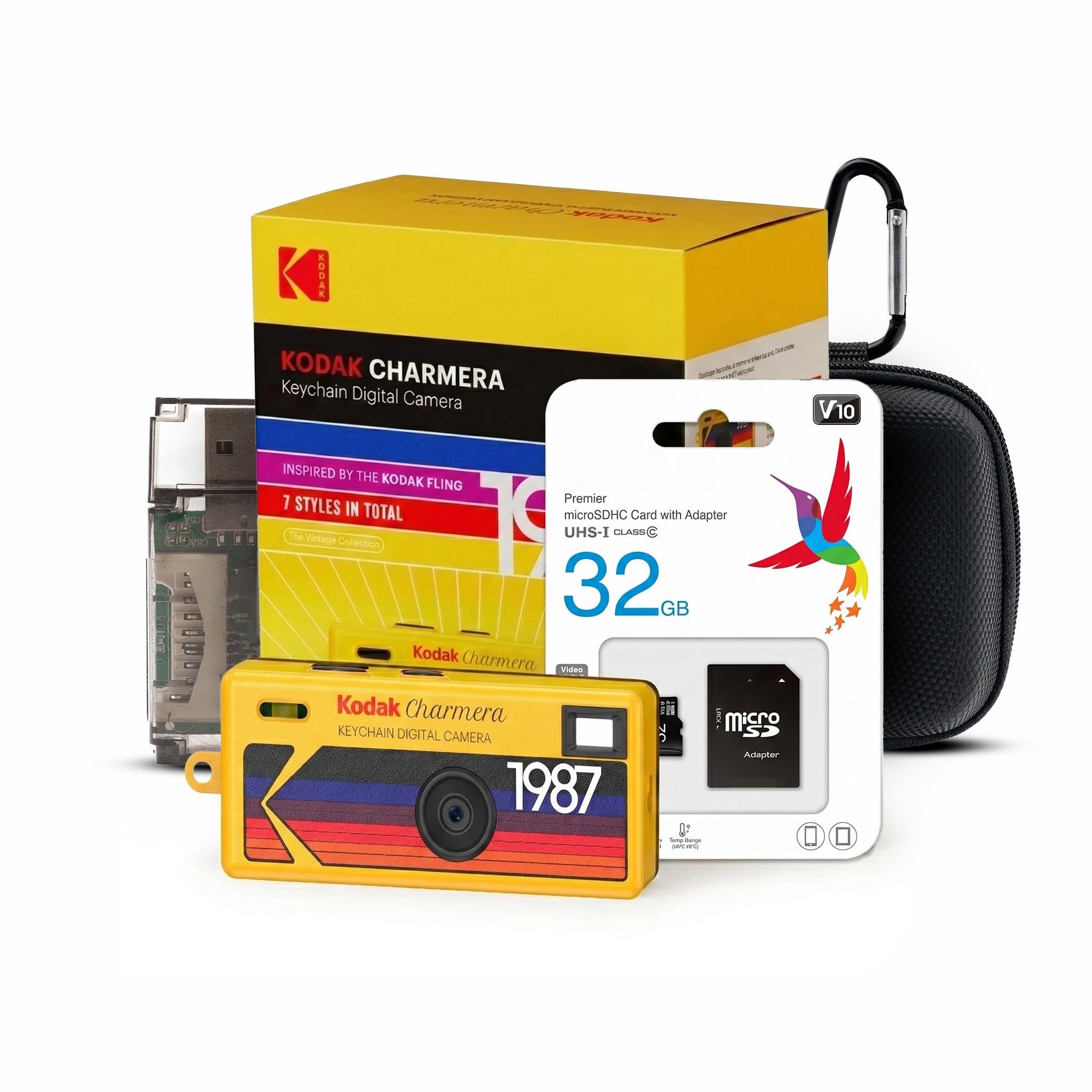 Kodak Charmera イエロー Kodak Charmera Key Chain Digital Camera Bundle with 32GB Memory