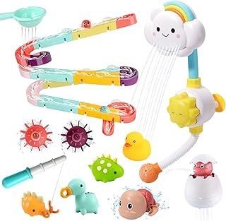 CUTE STONE Bath Toy Bathtub Toy, Shower Head Sprinkler Dinosaurs Fishing Games Floating Squirt Water Toy