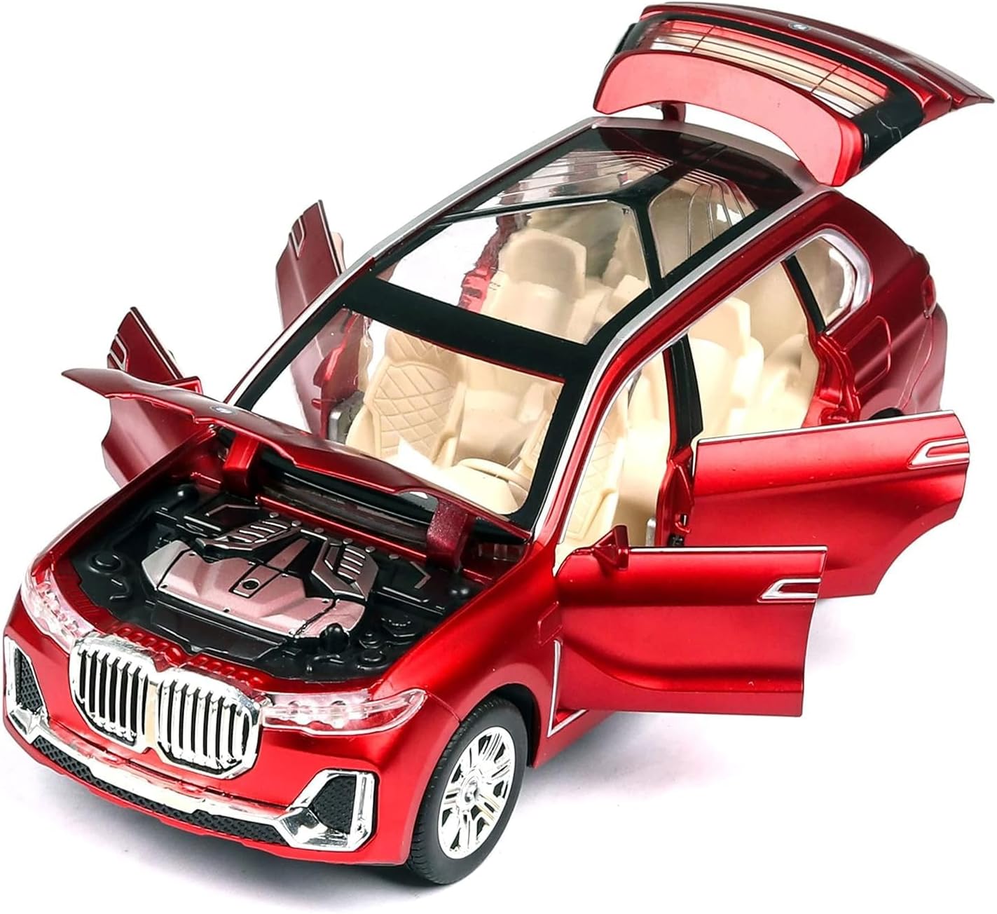 1:32 BMW X7 Toy Car Metal Pull Back Diecast Car with Openable Door and Sound Light, Gifts Toys for Kids【 Multicolor 】