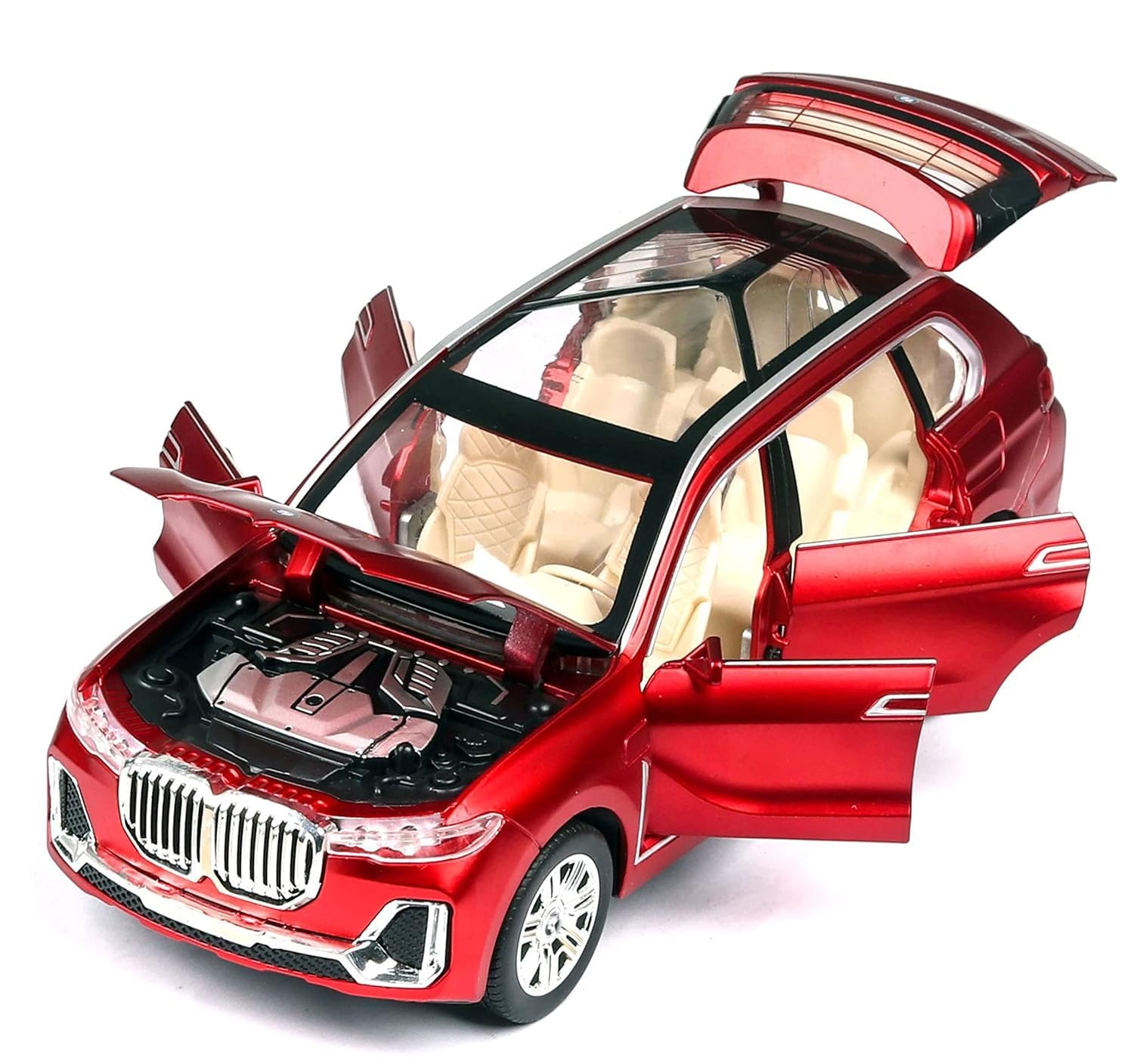 VARIYA ENTERPRISE® 1:32 BMW X7 Toy Car Metal Pull Back Diecast Car with Openable Door and Sound Light, Gifts Toys for Kids【 Multicolor 】