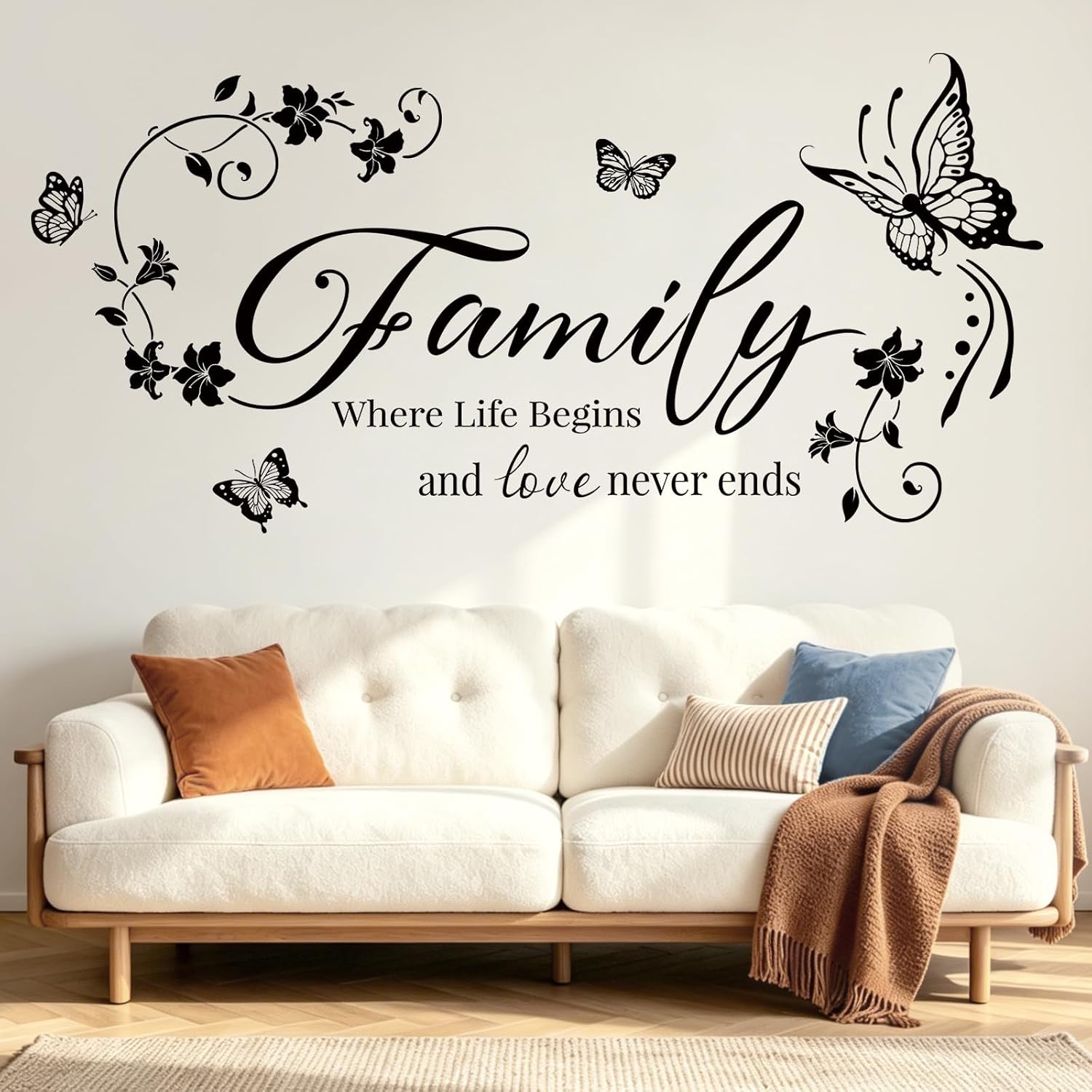 SHUCHING Family Wall Decal for Living Room, Quotes Wall Sticker