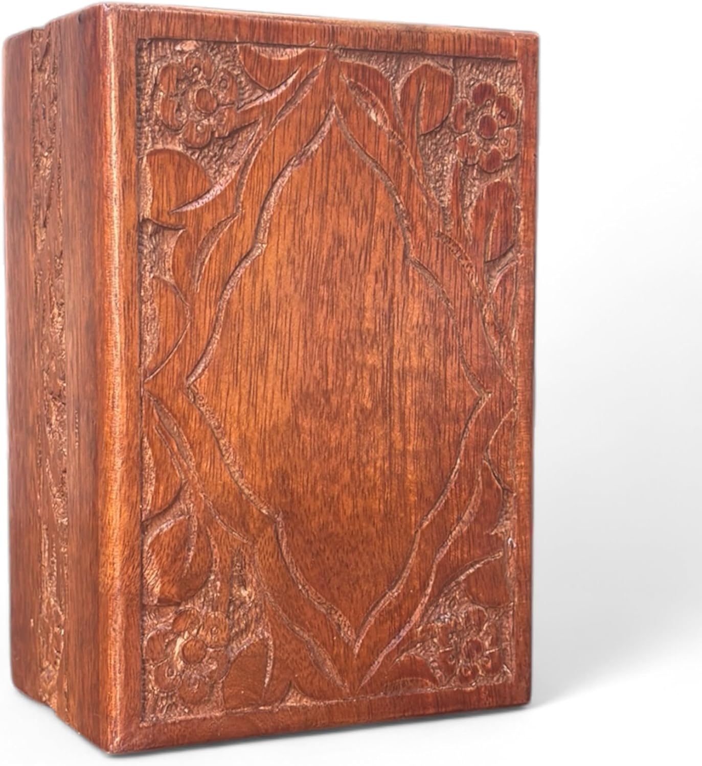 S'vaav's Beautiful Handcrafted Made Wooden Urn Box | Holding Capacity Upto 110 Cubic Inch | for Human Ashes, Cremation Funeral & Decorative Urn Box (Pack of 1, Mahogany, Size: Large)