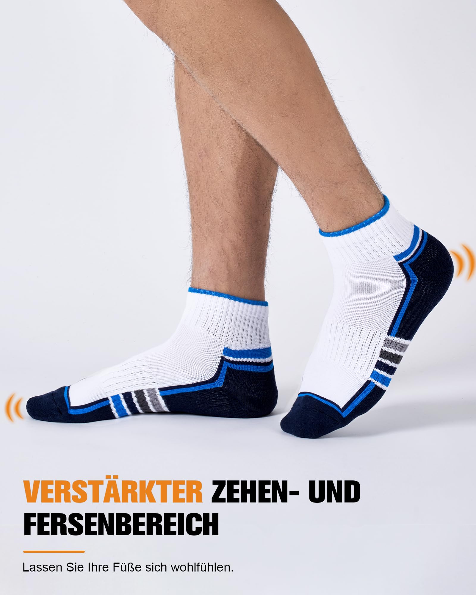 Calcetines deporte hombre calcetines cortos algodón transpirables de verano para running, deporte, correr, casa, trabajo, con suela de felpa,6/10 Pares — view 3