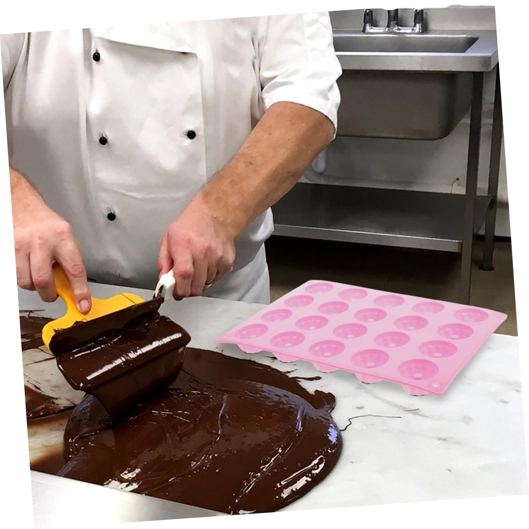 PRETYZOOM Molde de Silicona Apto para Horno y Lavavajillas 20 Cavidades para Pastel Herramienta para Hornear Adecuado para Repostería Casera