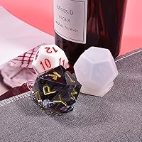 Vista 8 de Moldes de dados de 19 formas para fundición de resina, juego de dados poliédricos de silicona con letras, números, dados redondos 3D, kit de moldes