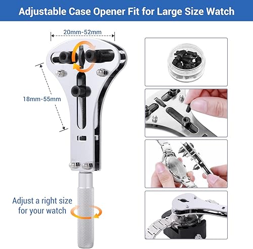 Miniatura 2 de Ohuhu - Kit de reparación de reloj 174 piezas kit de herramientas de repuesto de batería de reloj herramienta de eliminación de eslabones de reloj