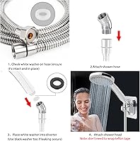 Vista 3 de NearMoon Adaptador de codo de ducha para cabezal de ducha, latón macizo de 45 ° G1/2 macho a hembra, conector de extensión de brazo de ducha, cromo