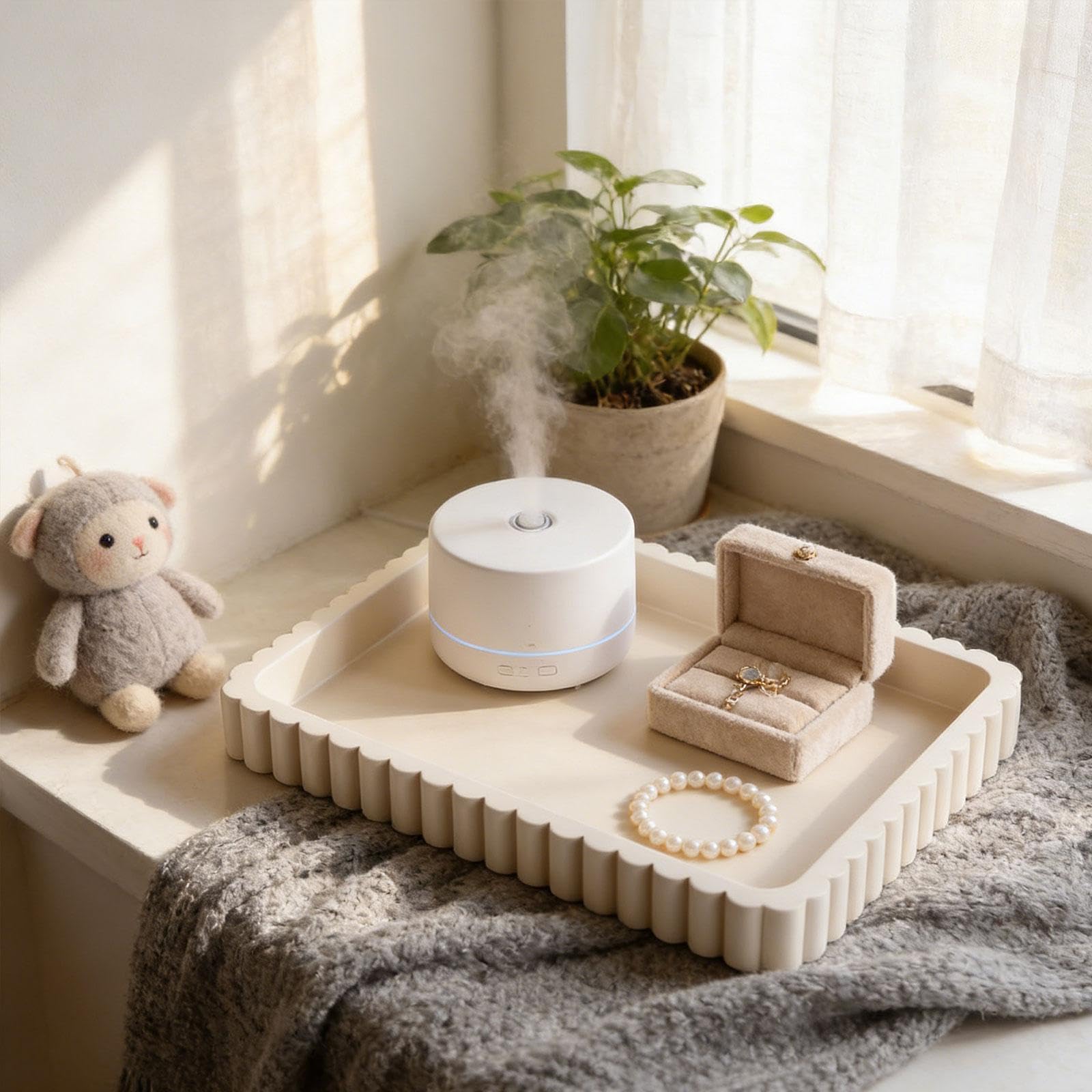 Fenteer Bandeja Rectangular Minimalista de Madera para Mesa de Centro, Bandeja de Madera para Servir, de para Mesa de Centro, Esponja