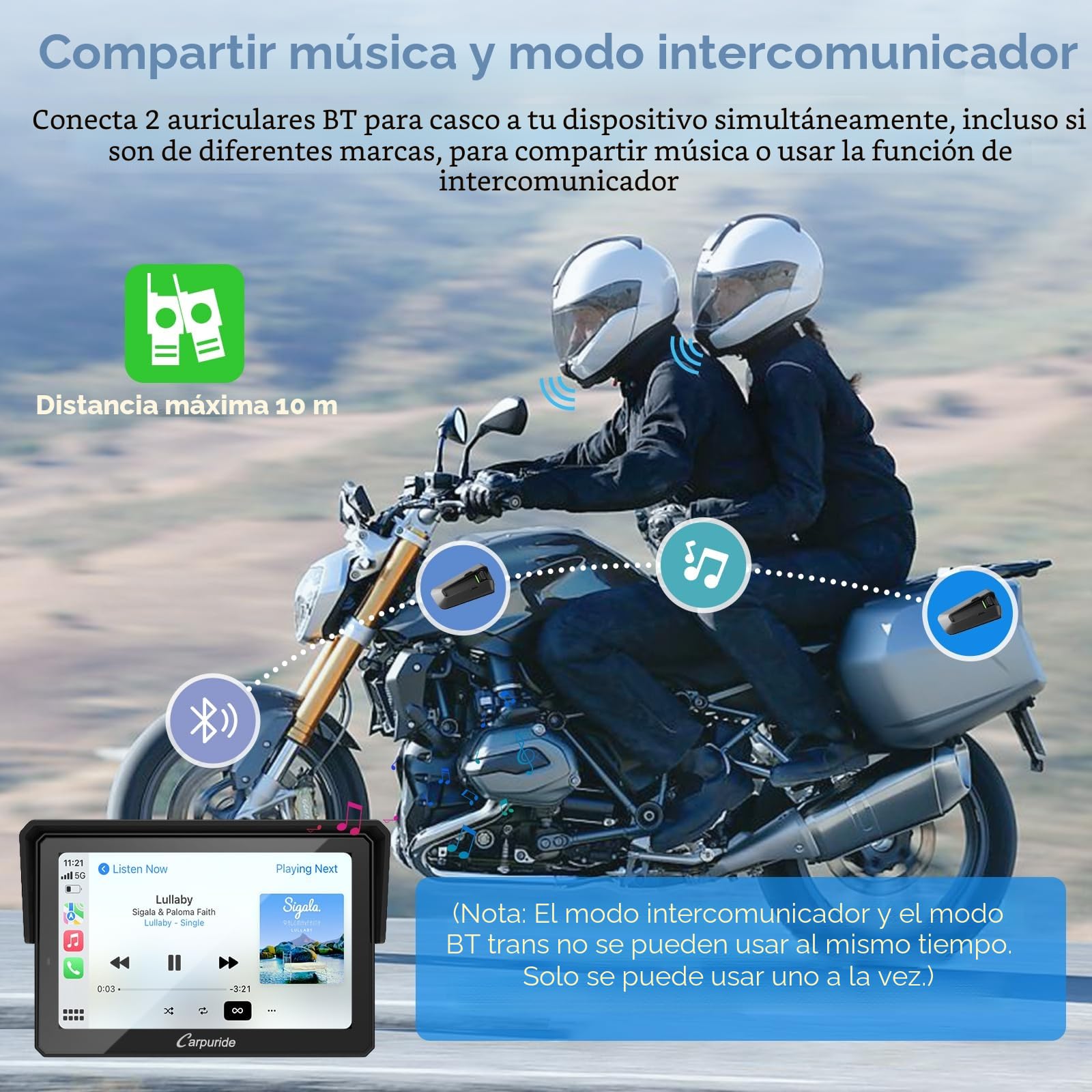 Carpuride W502BPro para B.-M.W Moto CarPlay y Android Auto y Bluetooth Dual