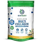 BioTrust Ageless Multi Collagen Peptides Powder - 5 Types (I, II, III, V, X) - Vanilla Collagen Powder for Women & Men - Hydrolyzed Protein - Grass Fed Beef, Fish, Chicken, Eggshell Membrane