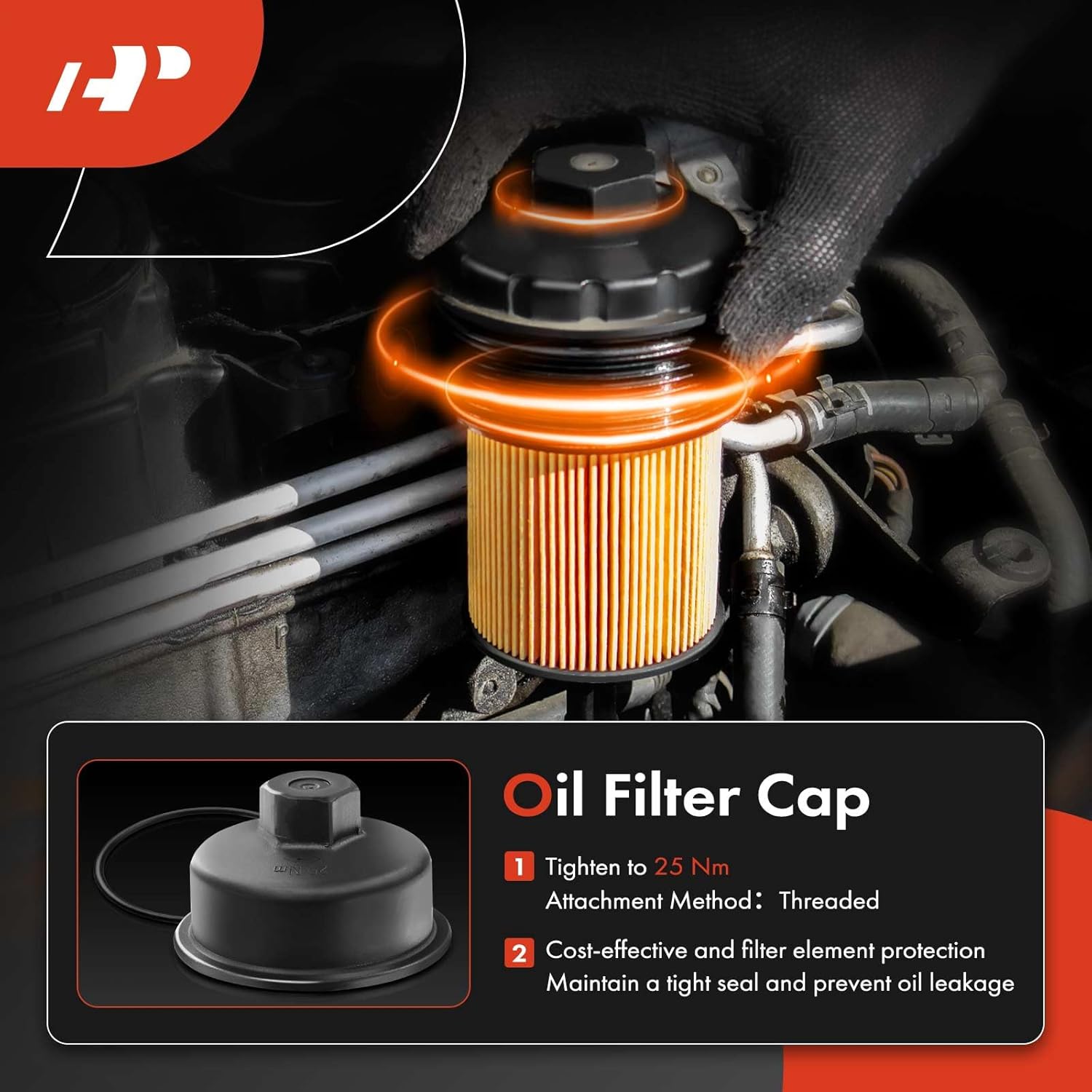 A-Premium Aluminum Engine Oil Cooler Filter Housing Assembly Adapter Kit w/Gaskets & Insert & Cap Fit For Chevy, Pontiac, Saturn - 1.6L 1.8L - Malibu, Cruze, Aveo, G3, Astra - 55353323, 93186324